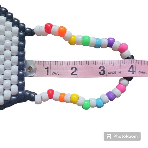 Rainbow Vomit Pony Bead [Kandi] Mask - Picture 6 of 7